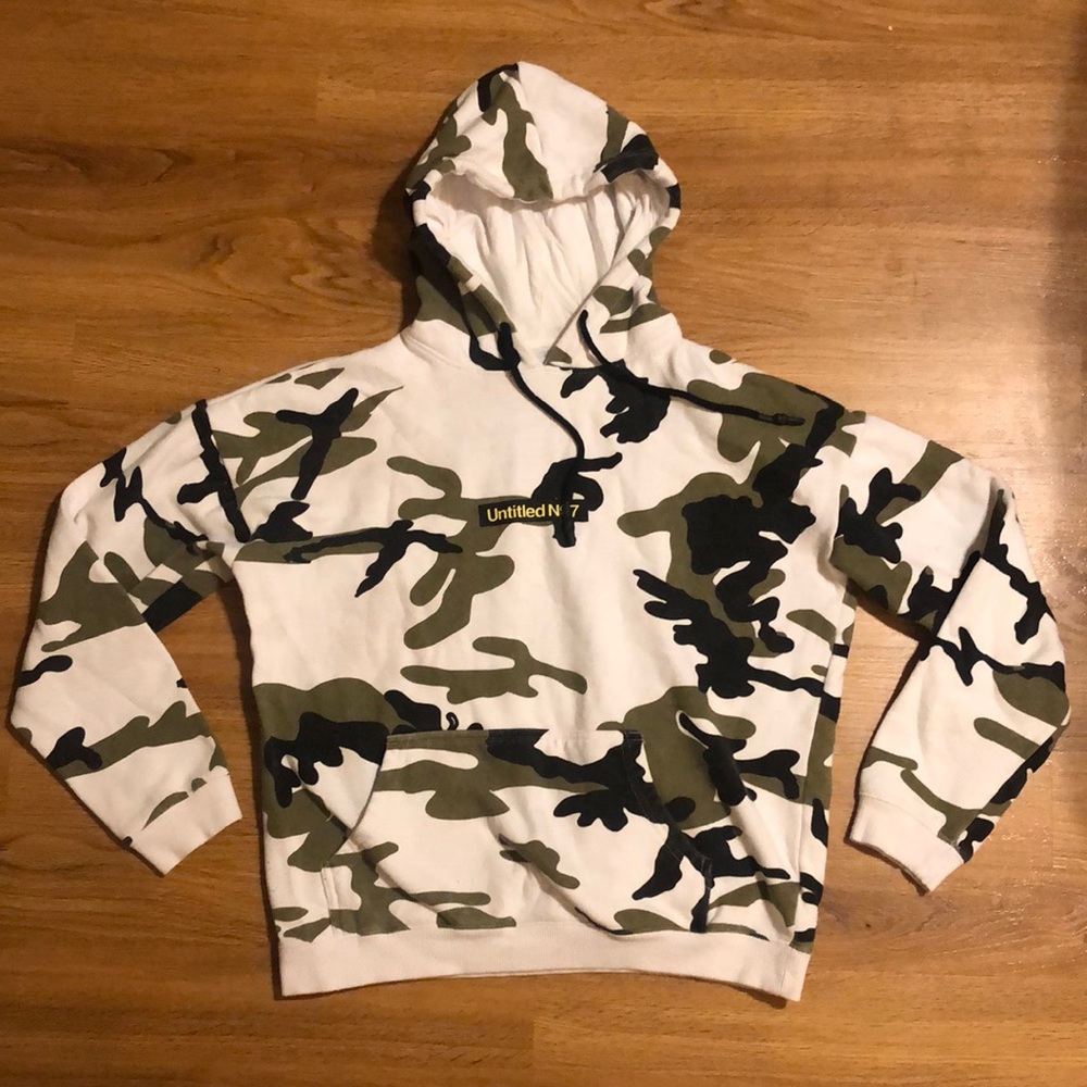 Cotton On Loose Fit Hoodie Sweatshirt White Camo